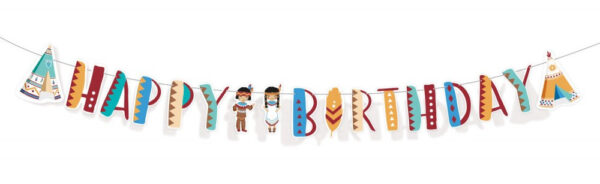 Банер "Happy Birthday" с индианци