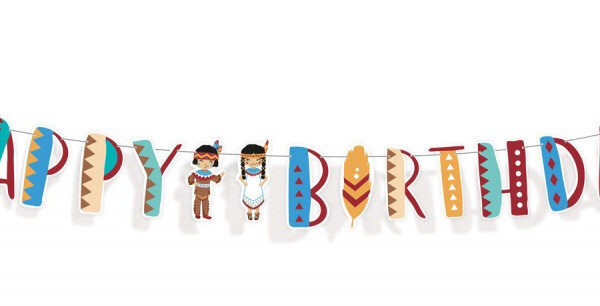 Банер "Happy Birthday" с индианци