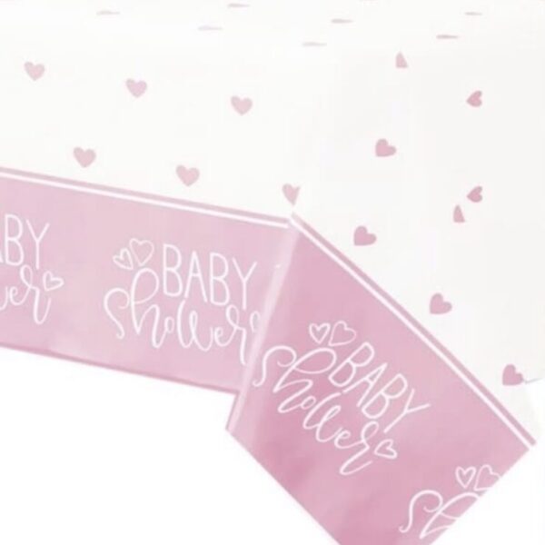 Покривка розова "Baby Shower"