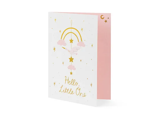 Подаръчна картичка "Hello little one" с висяща декорация