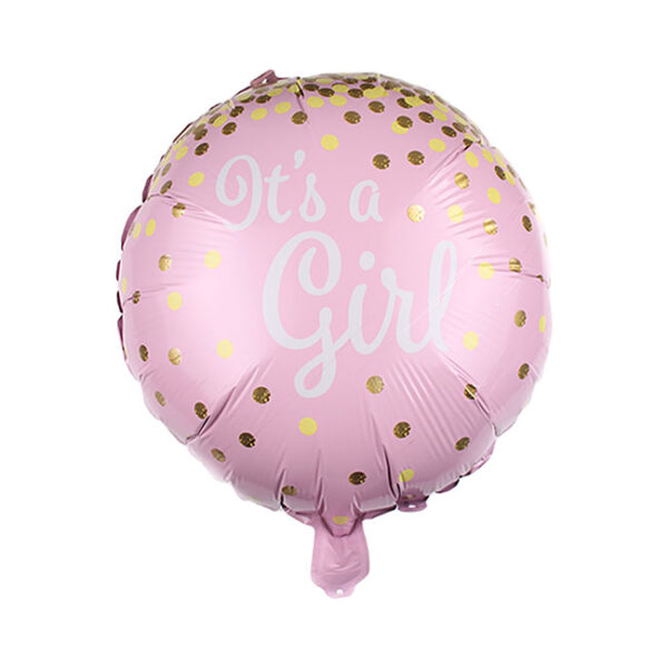 Фолиев балон розов кръг "It's a girl"