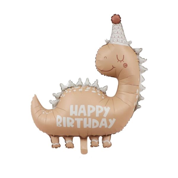 Фолиев балон динозавър с надпис "Happy Birthday"