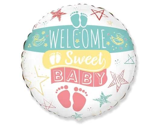 Фолиев балон кръг "Welcome Sweet Baby"