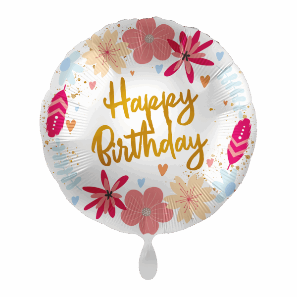 Фолиев балон кръг с надпис „Happy Birthday“