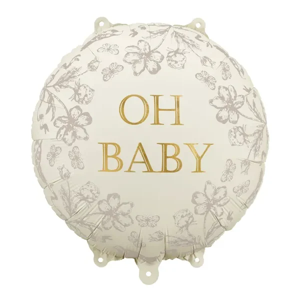 Фолиев балон кръг бежов "OH BABY"