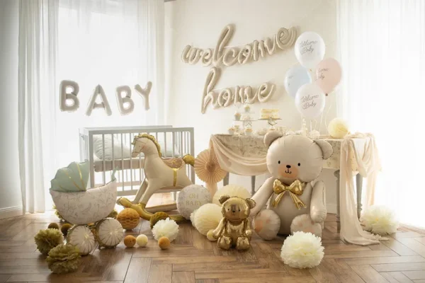Фолиев балон кръг бежов "OH BABY"