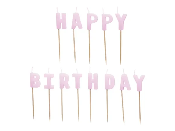Свещи за торта „Happy Birthday“ лилави