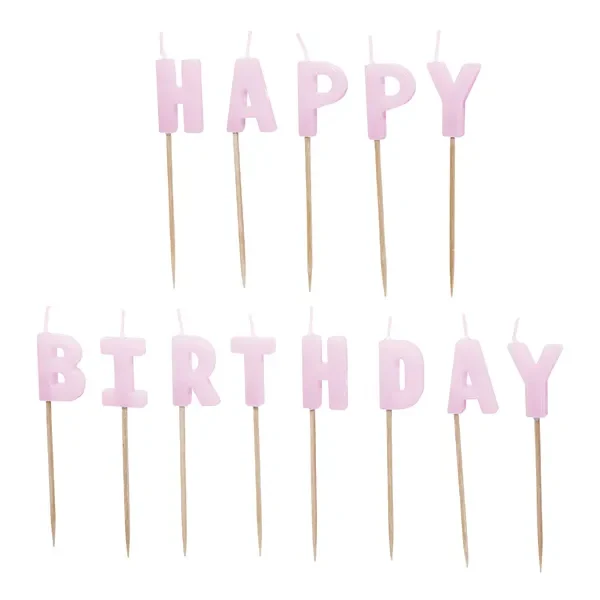 Свещи за торта „Happy Birthday“ лилави