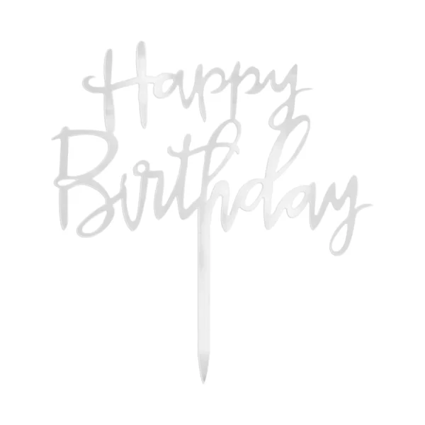 Сребърен топер за торта "Happy Birthday"