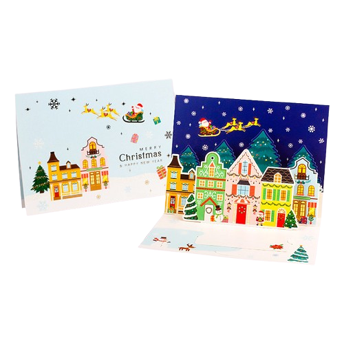 Коледна поздравителна 3Д картичка с изкачащи елементи