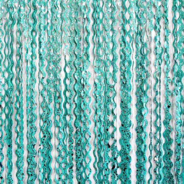 Парти завеса тюркуаз със звезди