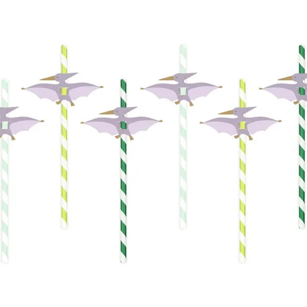 Сламки с динозаври 6 бр