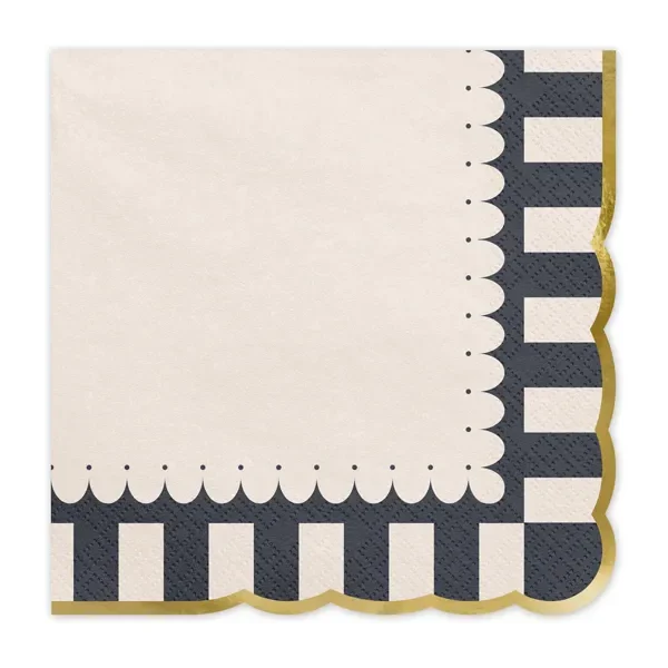 Салфетки бежови с черни детайли