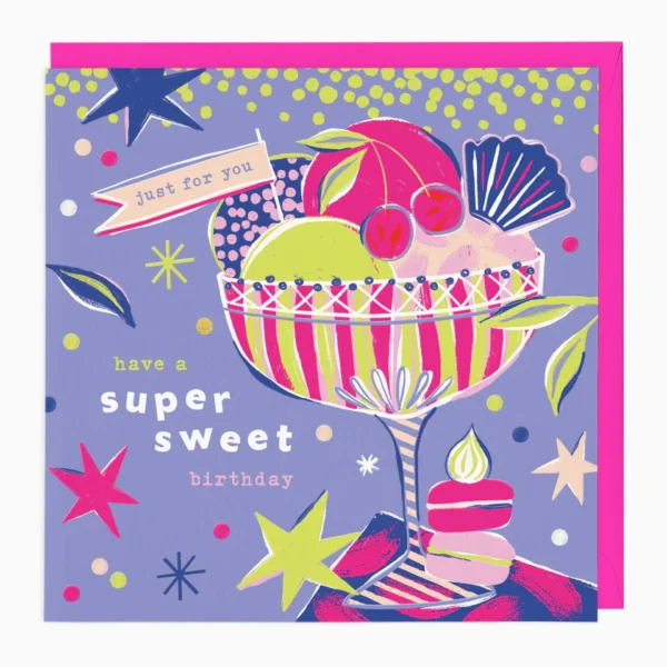 Поздравителна картичка с коктейл "Have a super sweet birthday"