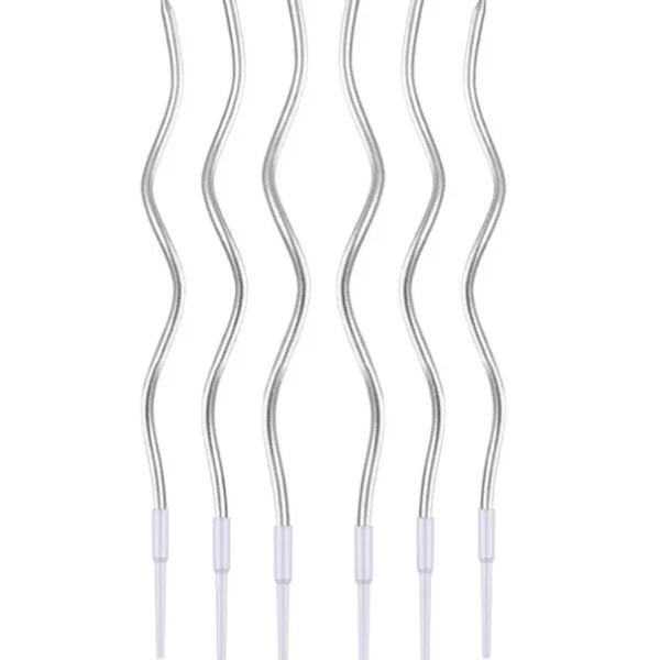 Свещи за торта сребърни металик къдрави