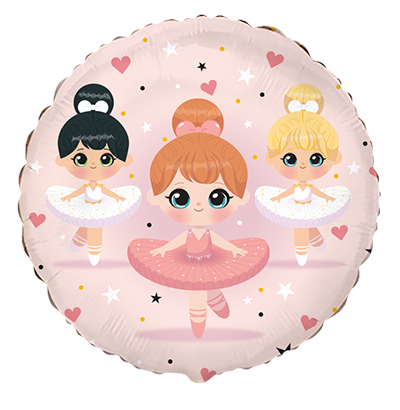 Фолиев балон кръг с балерини