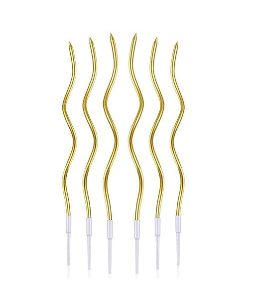 Свещи за торта златни къдрави