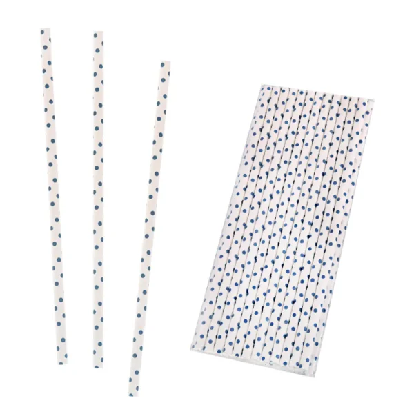 Хартиени парти сламки на сини точки 