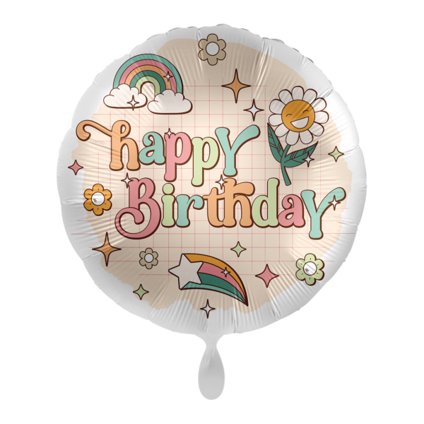 Фолиев балон кръг с надпис „Happy Birthday“
