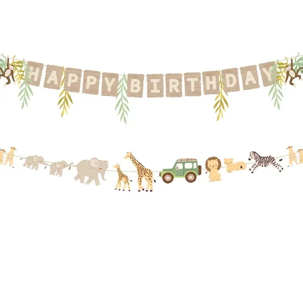 Банер „Happy Birthday“ Сафари
