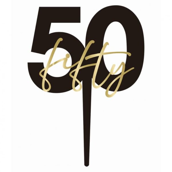 Черен топер за торта „50 fifty“